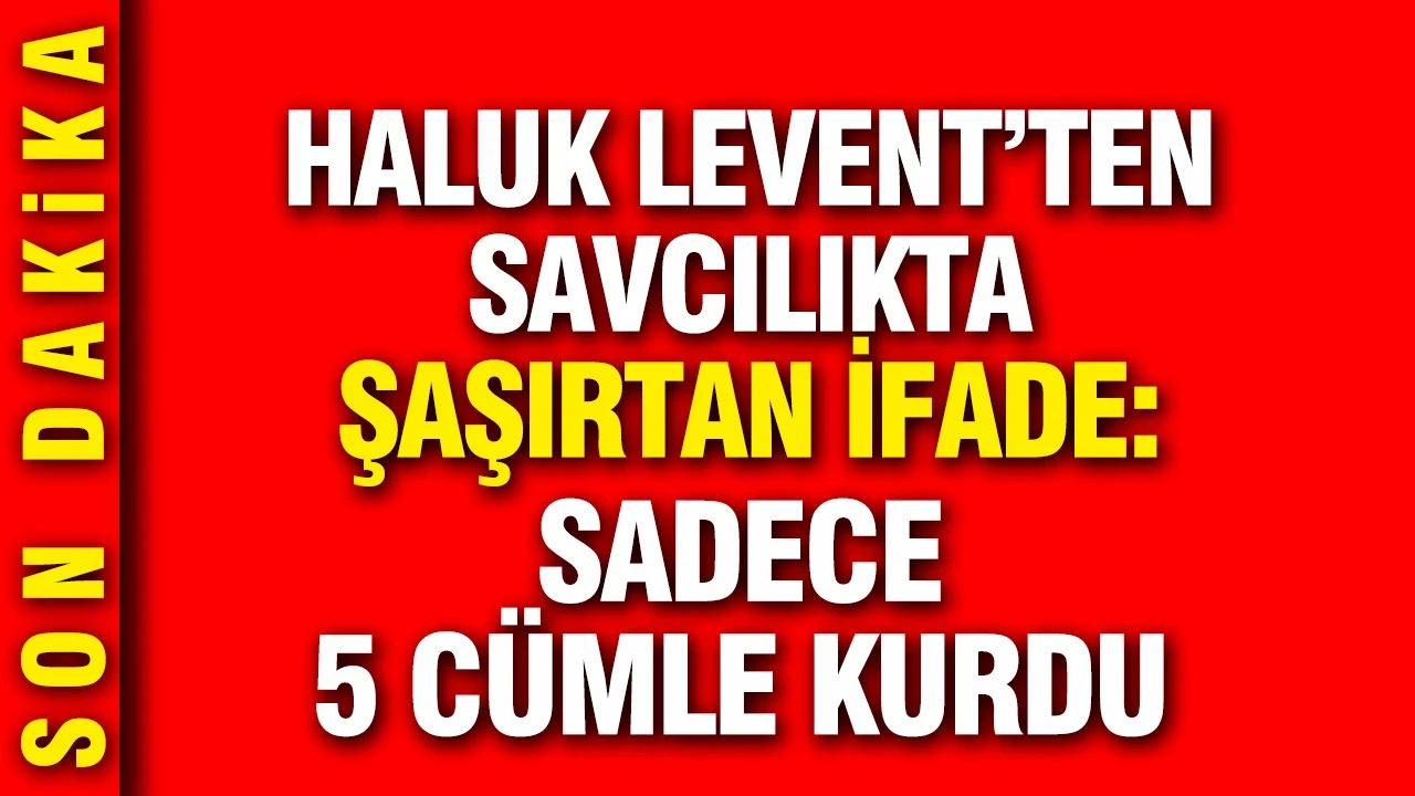 Haluk Levent'in 5 cümlelik savcılık ifadesi ortaya çıktı