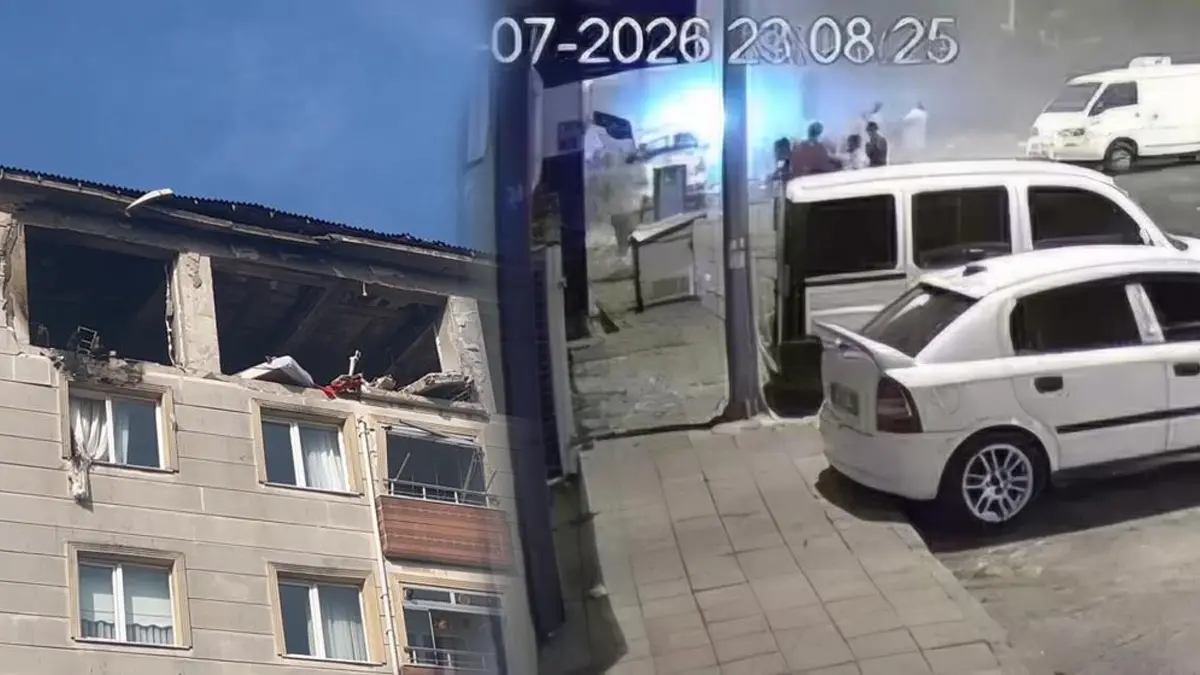 Çorlu'daki korkunç patlama anı kamerada! Apartmanın son katı havaya uçtu