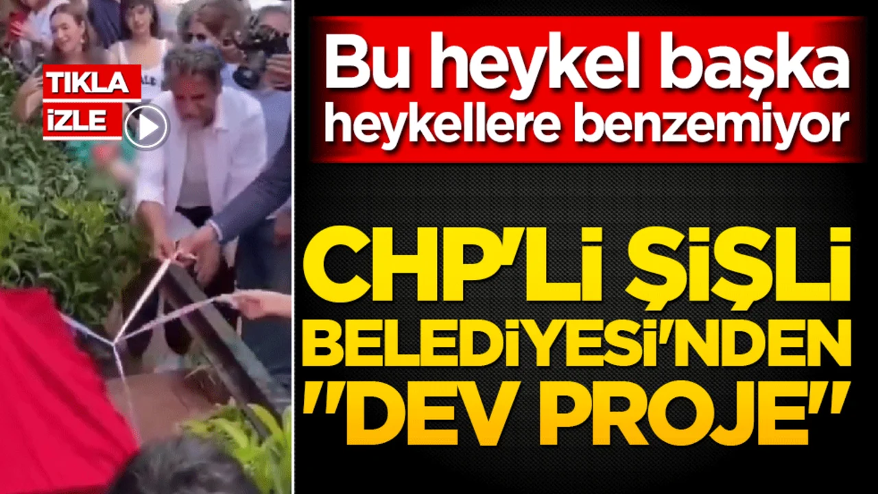 CHP'li Şişli Belediyesi'nden "dev proje"! Mama kabı heykeliyle açılış yaptılar!