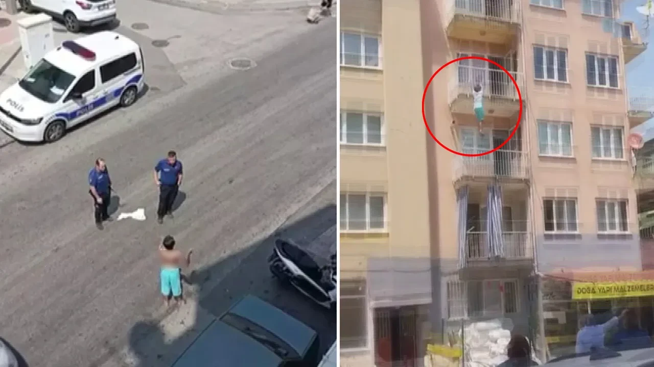 Denizli'de yarı çıplak sokağa çıkan kadın polisin iknasıyla evine döndü! Balkondan aşağı atlayarak canına kıydı