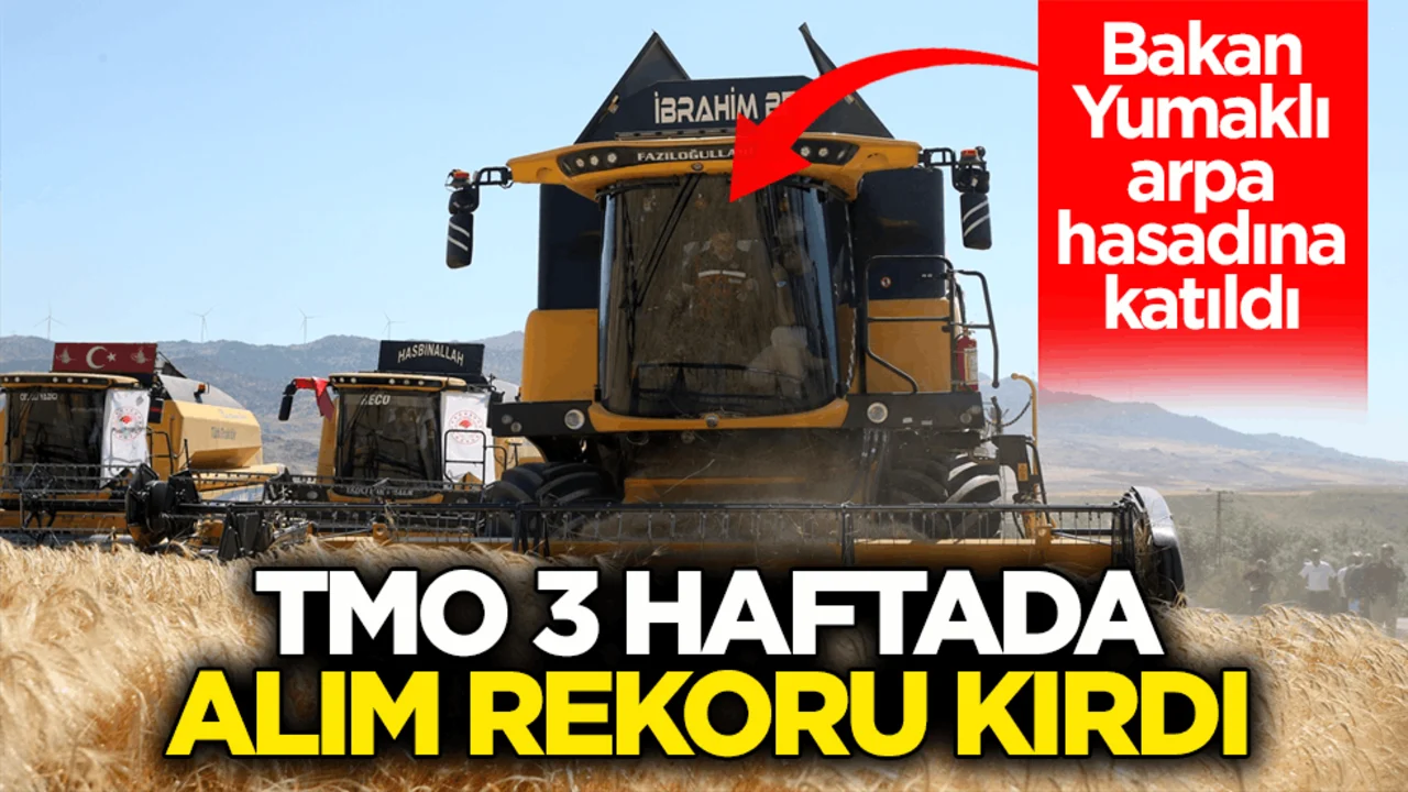 Bakan Yumaklı arpa hasadına katıldı! TMO 3 haftada alım rekoru kırdı