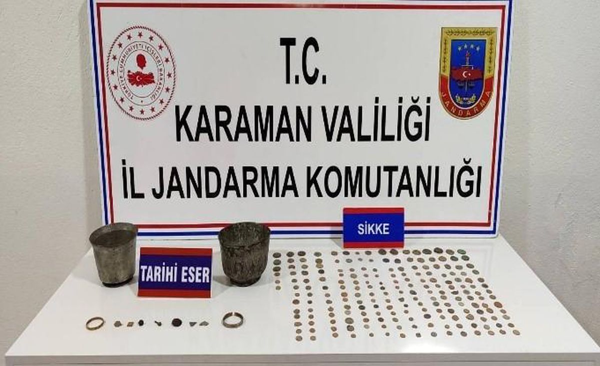 Karaman'da tarihi eser ele geçirildi: 6 tutuklama