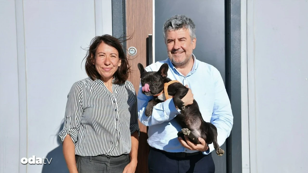 Şiddet gören köpek Odi'yi Karesi Belediye Başkanı Mesut Akbıyık sahiplendi