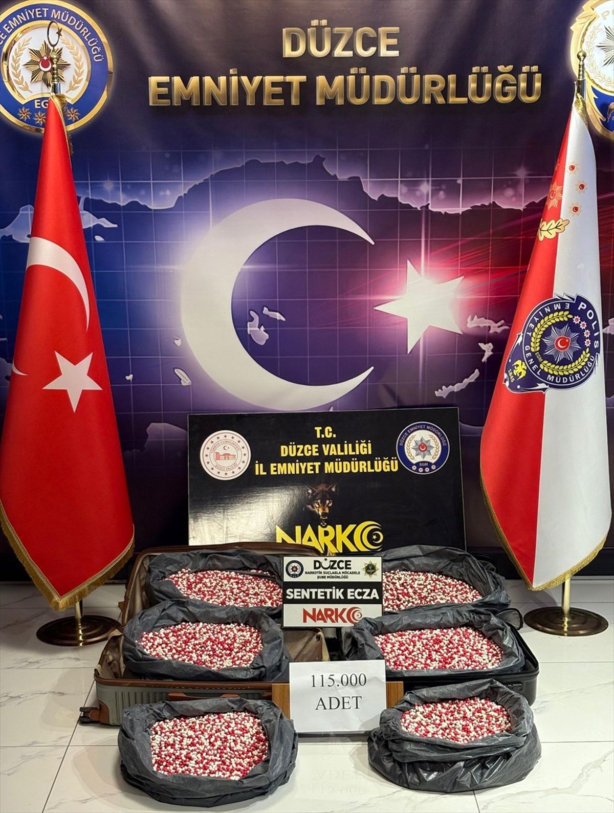 Düzce'de 115 bin uyuşturucu hap ele geçirildi