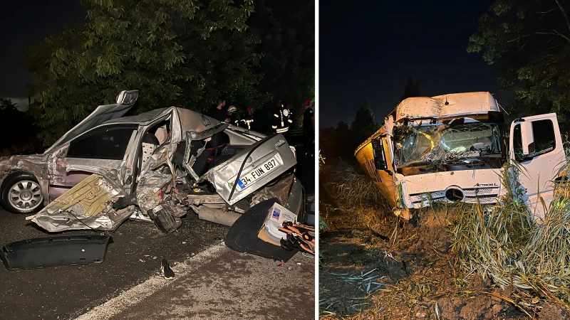 Arıza nedeniyle emniyet şeridinde duran otomobile TIR çarptı: Bir çocuk hayatını kaybetti