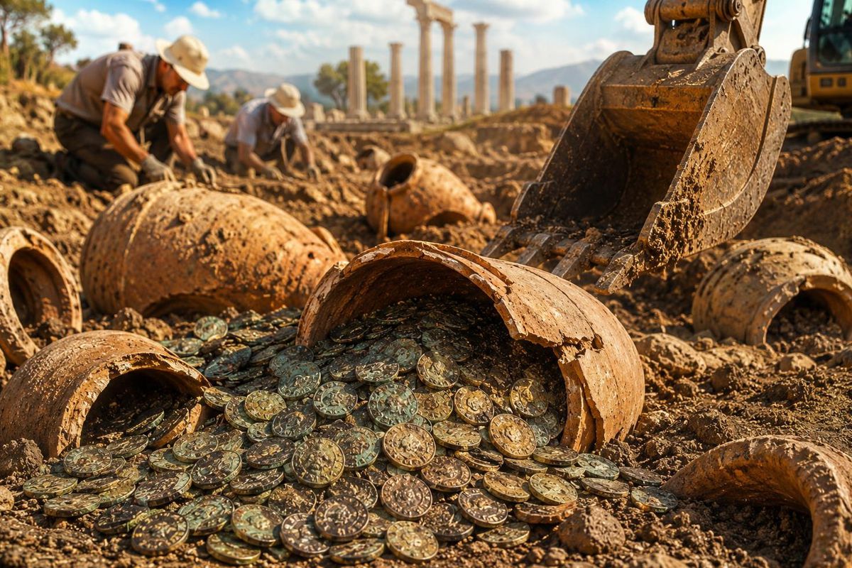 Su borusu döşerken 600 kiloluk hazine buldular