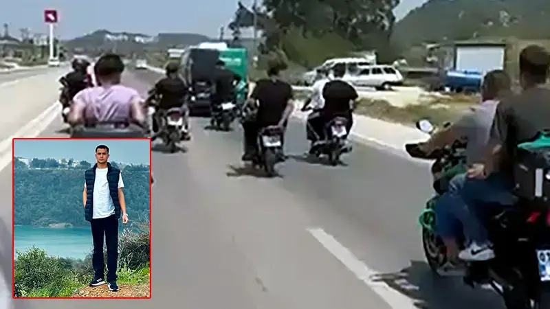 Arkadaşları, kazada ölen Atakan’ı motosikletlerle konvoy yaparak son yolculuğuna uğurladı