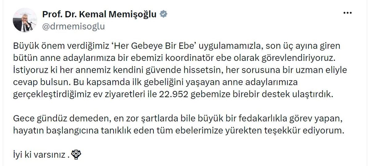 Bakan Memişoğlu: 22 bin 952 gebemize birebir destek ulaştırdık