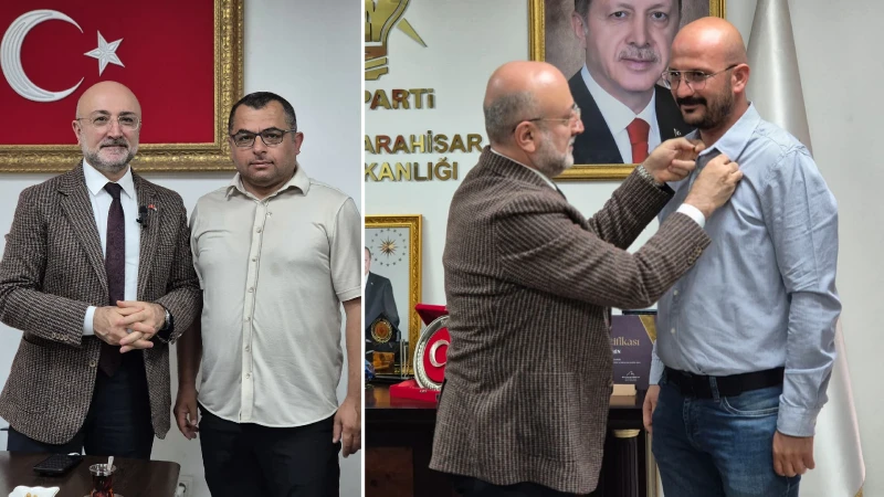 AK Parti Afyonkarahisar ailesi büyümeye devam ediyor: Partiye yeni katılanlara rozet takıldı