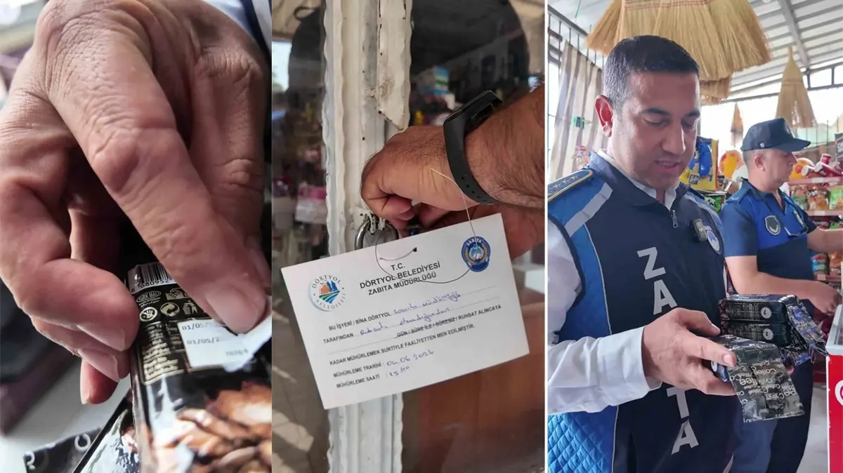 Tarihi geçen gıdaları bantla gizleyen düzenbaza suçüstü! Pişkin esnafın savunması hayrete düşürdü