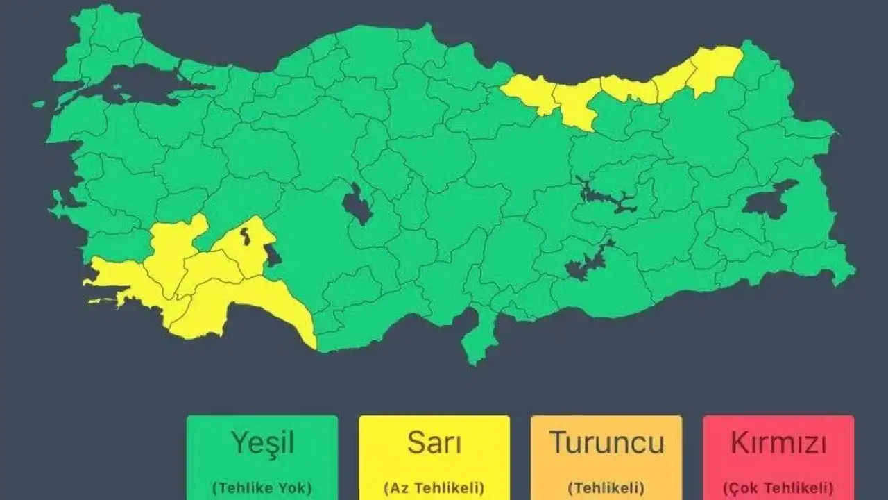 10 il için sarı kodlu uyarı! Kuvvetli sağanak ve gök gürültüsü bekleniyor