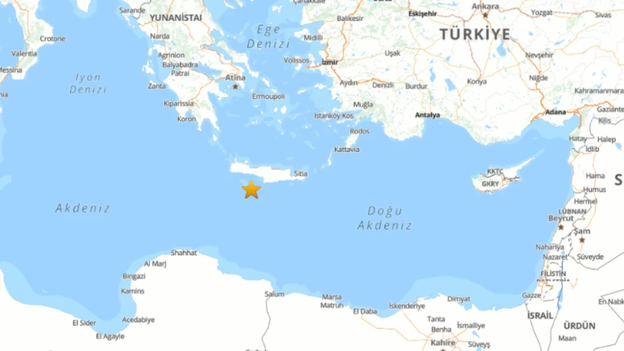 Akdeniz'de 4,7 büyüklüğünde deprem