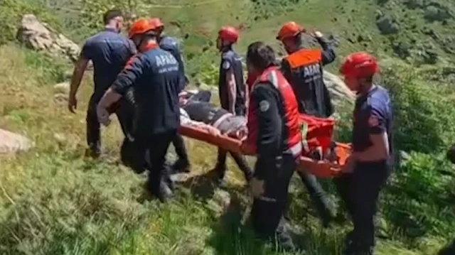 Kayseri'de kayalıklardan düşen vatandaş kurtarıldı