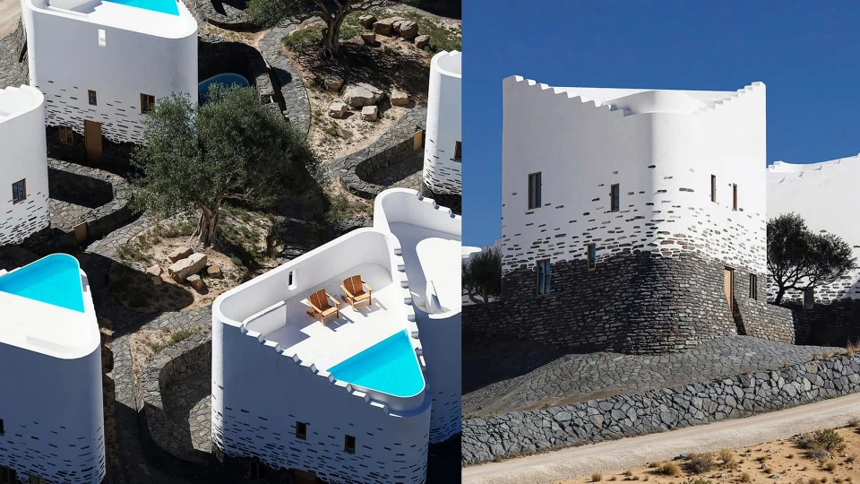 Viiibe Architects'ten Santorini'de 29 villalık masterplan