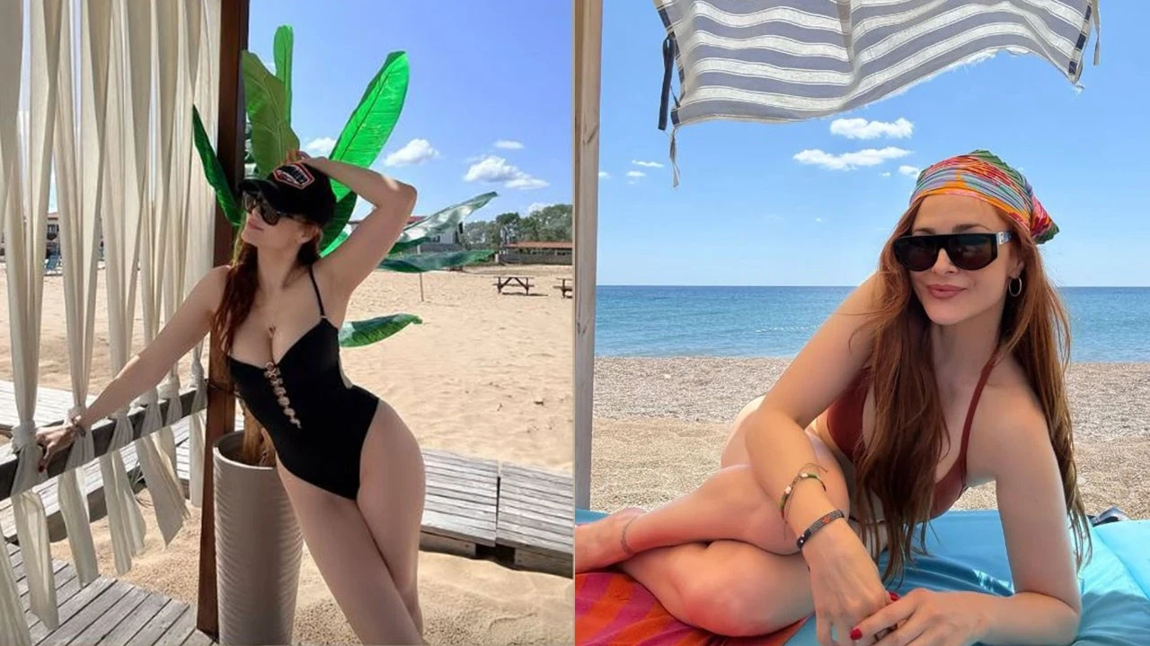 Mine Tugay'dan iddialı tatil paylaşımı! Mayosuyla poz verdi: Kim derki 47 yaşında!