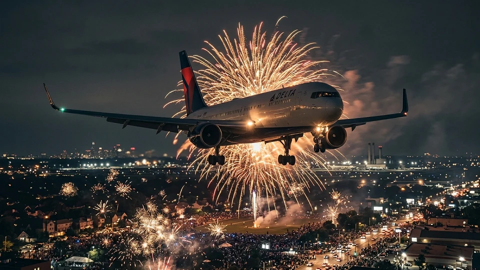 Delta Hava Yolları uçağına havada havai fişek çarptı: Chicago'da 4 Temmuz kutlamalarında korkutan kaza!