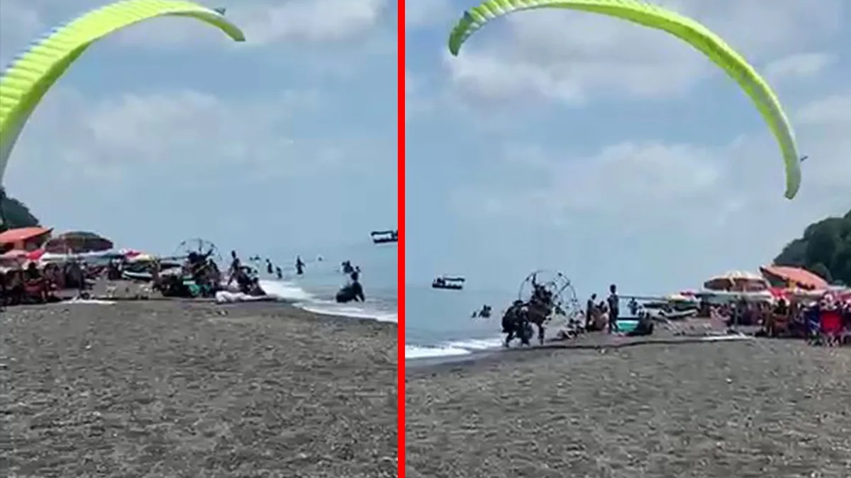 Düzce’de korku dolu anlar! Motorlu yamaç paraşütü güneşlenen vatandaşların arasına daldı: Yaralılar var!