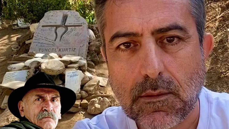 Tuncel Kurtiz'in mezarının son hali gündem oldu! 'Yazı yazıp, çaput bağlamışlar'