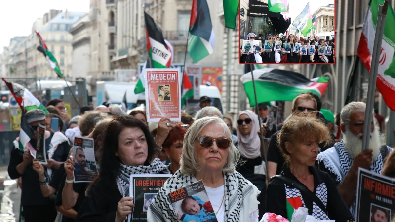 Paris'te 'Gazze'de soykırımın 1000 günü' temalı sessiz yürüyüş düzenlendi