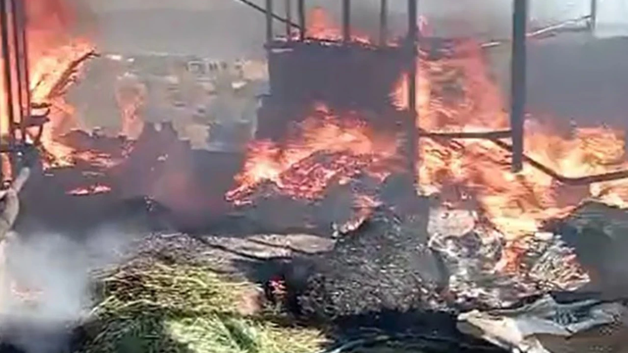 Kahramanmaraş’ta ahır yangını korkuttu
