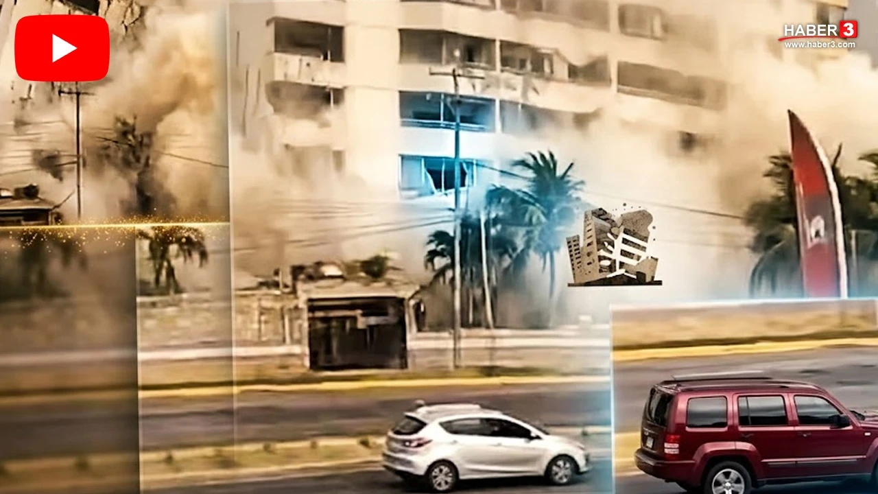 Çifte deprem kabusundan yeni görüntüler: Dev bina saniyeler içinde yerle bir oldu
