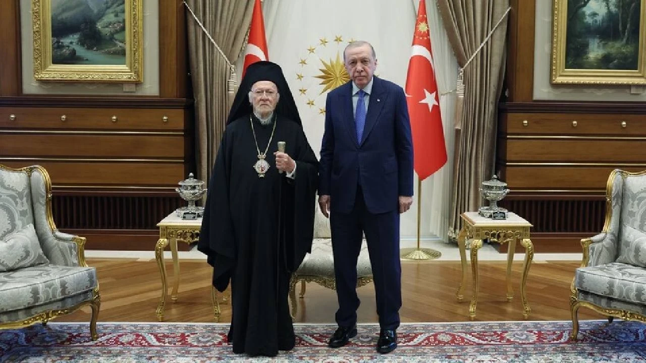 Cumhurbaşkanı Erdoğan, Fener Rum Patriği Bartholomeos'u kabul etti