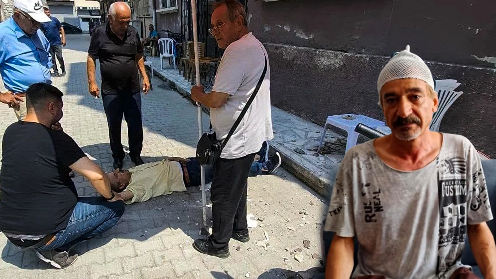 Kaldırımda çay keyfi kabusa döndü... Az daha canında oluyordu