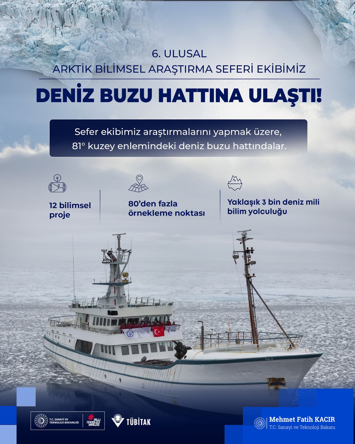Türk bilim insanları, kuzey kutbundaki deniz buzu hattına ulaştı