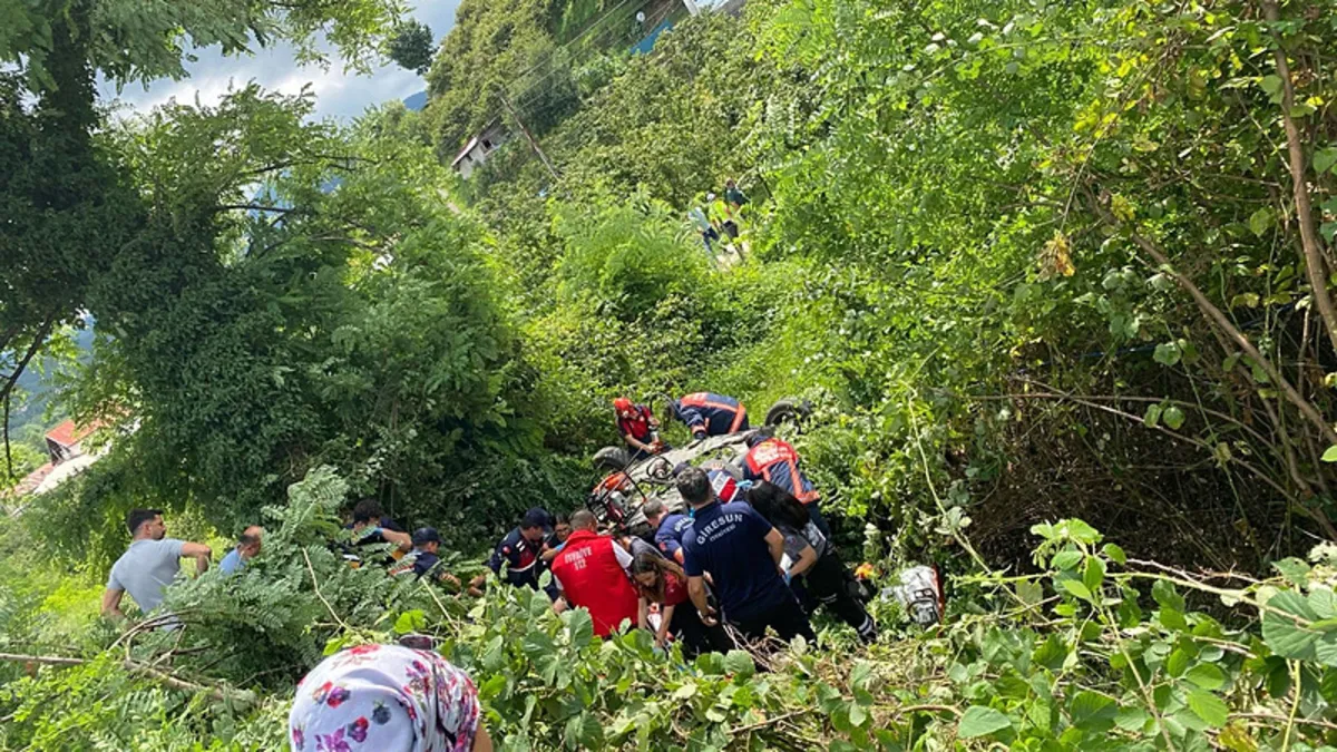 Giresun'da feci kaza: Otomobil fındık bahçesine yuvarlandı! 2 ölü, 3 yaralı