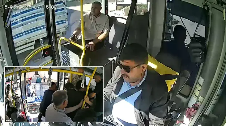 Epilepsi nöbeti geçiren yolcuyu otobüs şoförü hastaneye yetiştirdi
