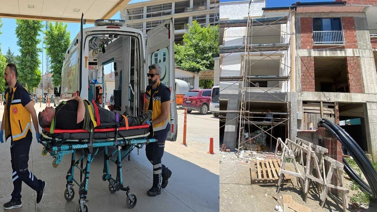 Alçıpan yaparken iskeleden düşen inşaat işçisi yaralandı!