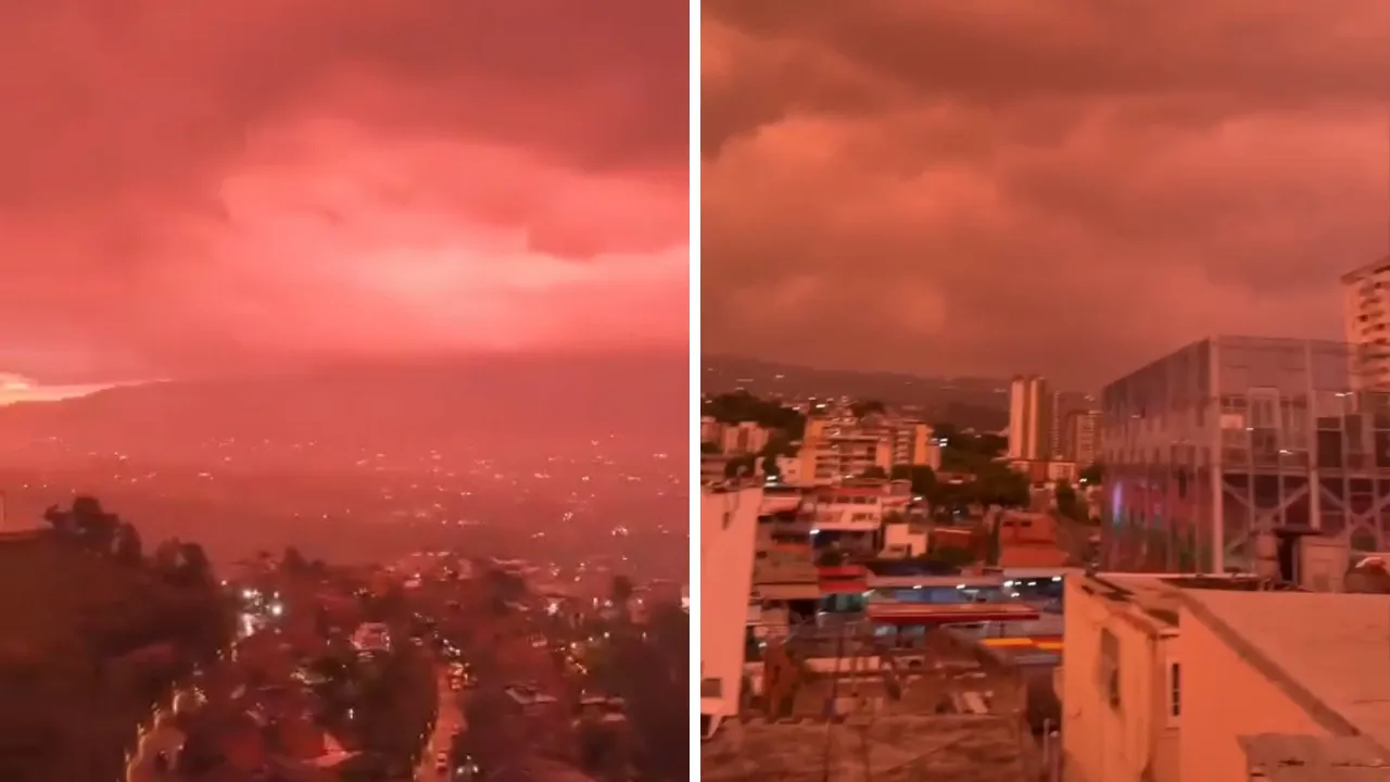 Depremle sarsılan Venezuela'da korkutan manzara! Gökyüzü kırmızıya büründü