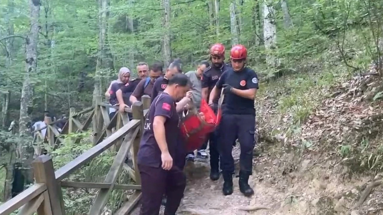 Oylat Şelalesi'nde düşen kadın güçlükle kurtarıldı