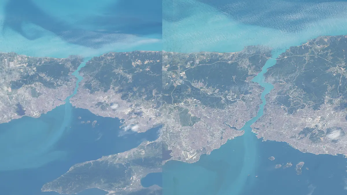 NASA paylaştı! İstanbul Boğazı'nın turkuaz manzarası hayran bıraktı