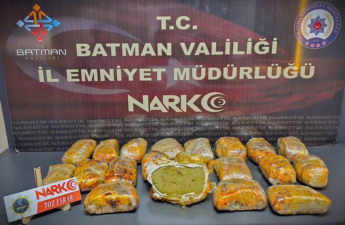Batman'da 11 kilo 500 gram esrar ele geçirildi