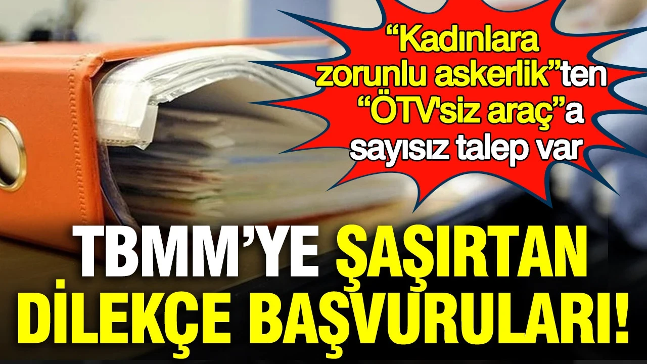 TBMM’ye şaşırtan dilekçe başvuruları: “ÖTV'siz araç” ve “Kadınlara zorunlu askerlik” talepleri gündem oldu