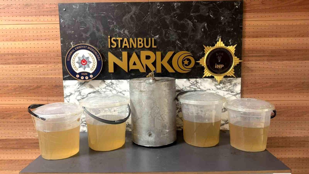 Güngören'de uyuşturucu operasyonu: Alüminyum kazandan 40 kilo sıvı metamfetamin çıktı