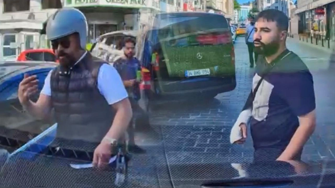 Beyoğlu'nda yol verme kavgası çıktı: Boksörüm çeneni kırarım