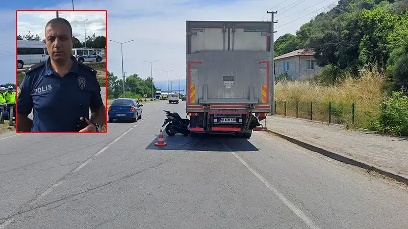 Kamyonla çarpışan motosikletin sürücüsü, emekli komiser yardımcısı öldü
