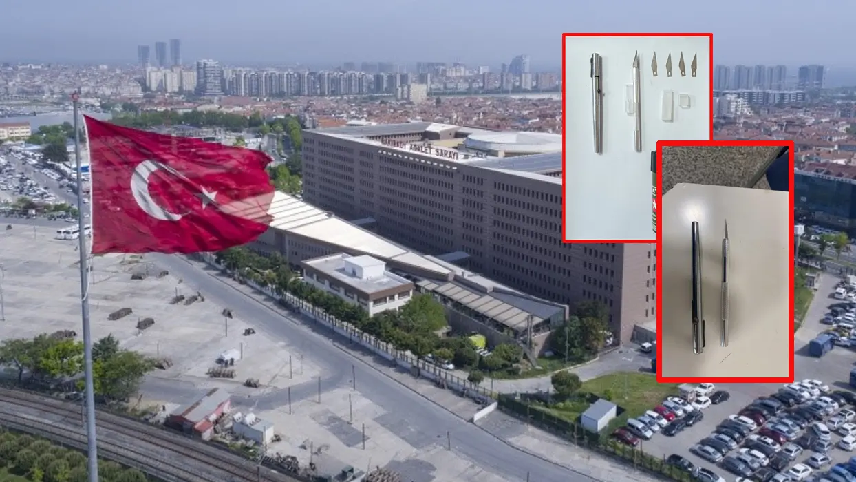 Adliyede kalem silah paniği! Güvenlik görevlileri son anda yakaladı