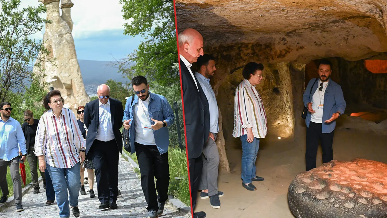 Yunan Kültür Bakan'ı Türkiye'de! Mendoni Kapadokya'nın hazinelerini gezdi