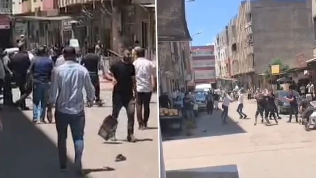 Şanlıurfa'da iki grup arasında taşlı sopalı kavga: O anlar saniye saniye görüntülendi
