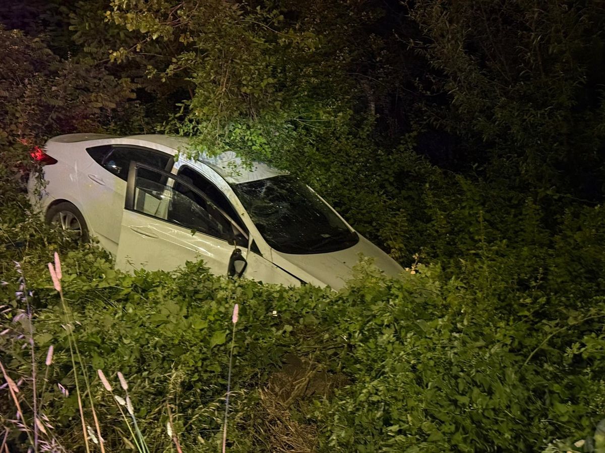 Samsun'da hedeğe devrilen otomobildeki 2 kişi yaralandı