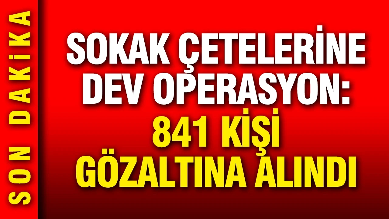 Sokak Çetelerine dev operasyon: 841 gözaltı