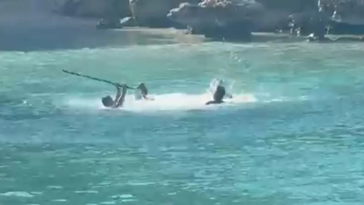 Denizin ortasında sopayla dövdüler! Plajdaki herkes dehşete düştü
