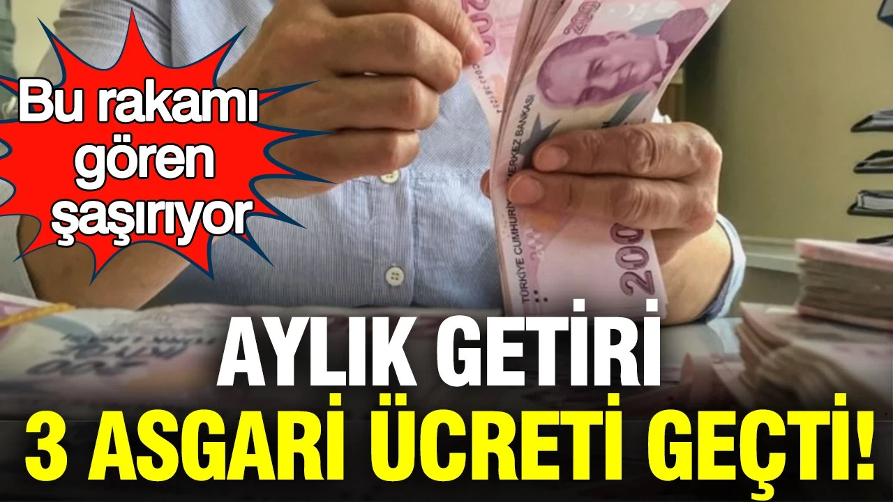 Bu rakamı gören şaşırıyor: 3 milyon TL’nin aylık getirisi 3 asgari ücreti geçti