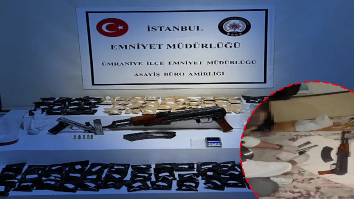 Ümraniye'de uyuşturucu operasyonu! Hassas terazi ve çok sayıda silah ele geçirildi: 2 tutuklama