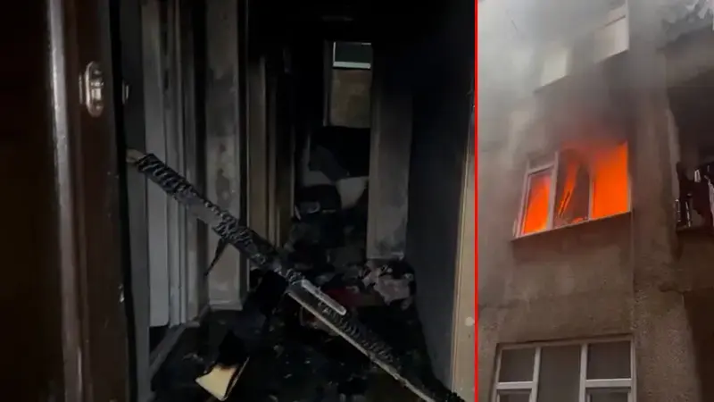 Yangın çıkan dairede alevler, ekipler ayrıldıktan 3 saat sonra yeniden canlandı