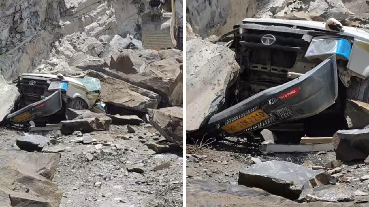Hindistan'da katliam gibi kaza! Taksi dev kayaların altında kaldı: 13 kişi oracıkta can verdi
