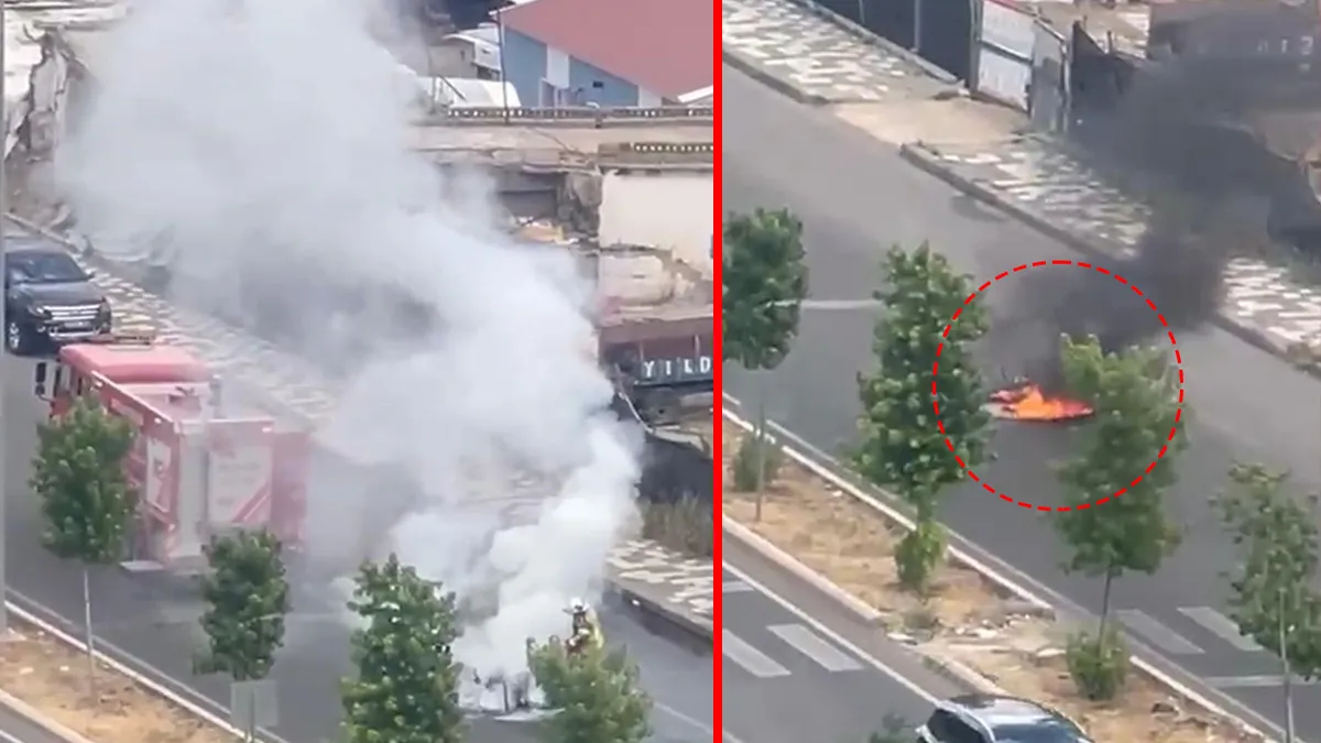 Diyarbakır’da korkutan araç yangını! Seyir halindeki motosiklet alev topuna döndü